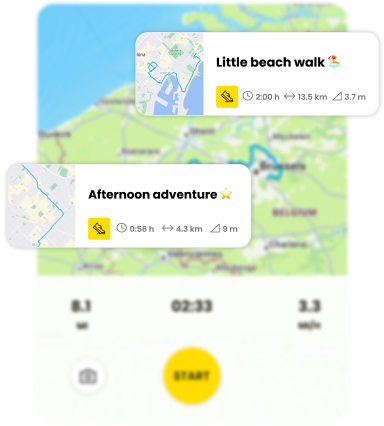 Phone recording an activity and showing walking pace