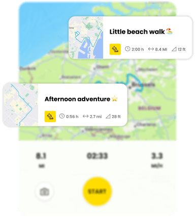 Phone recording an activity and showing walking pace